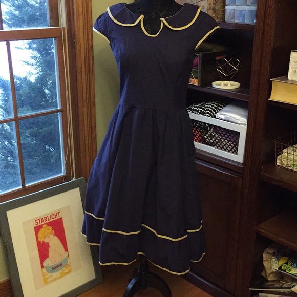 eshakti Dresses & Skirts - Eshakti size 12 Large Navy fit flare dress